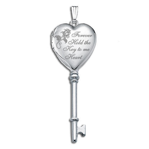 14k White Gold KEY Locket PG75487