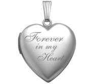 14K White Gold Forever In My Heart Photo Locket