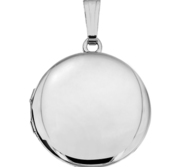 14k White Gold Round Photo Locket