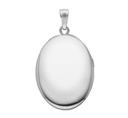 14k White Gold Oval Photo Locket