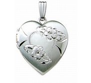 14k White Gold Heart Photo Locket