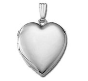 14k White Gold Classic Heart Photo Locket