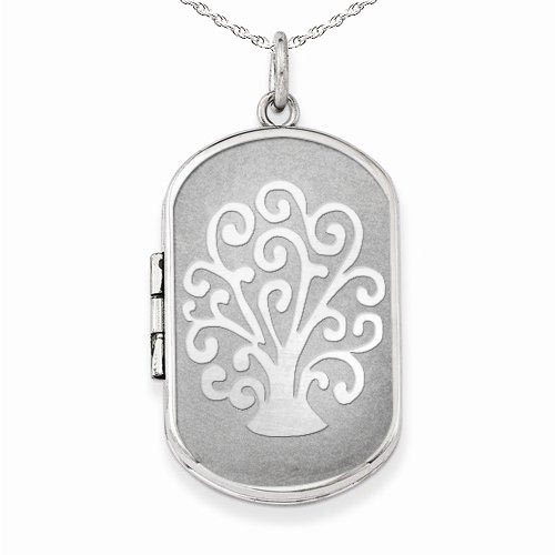 Sterling Silver Tree of Life Dog Tag Locket PG86947
