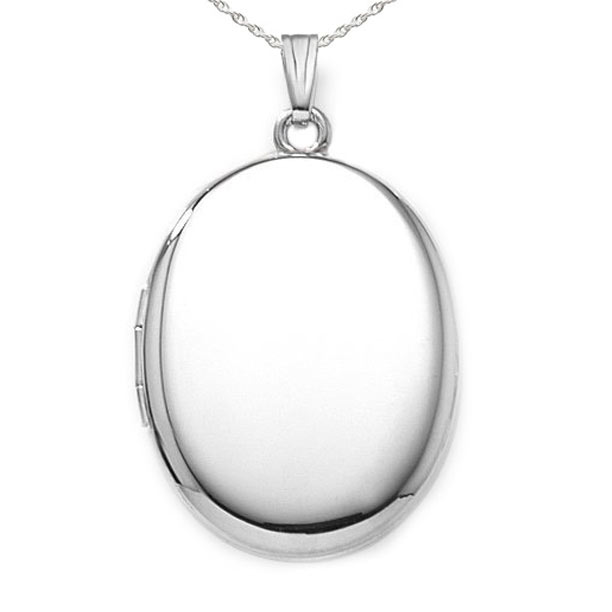 Sterling Silver Large Oval Photo Locket - PG80942
