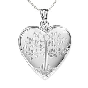 Sterling Silver Tree of Life Heart Photo Locket
