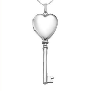 Sterling Silver Classic Key Heart Photo Locket