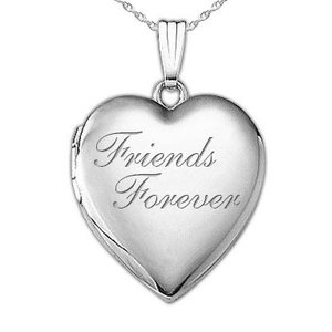 Sterling Silver Friends Forever Heart Photo Locket