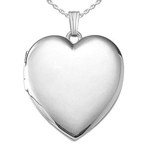 Sterling Silver Large Heart Photo Locket