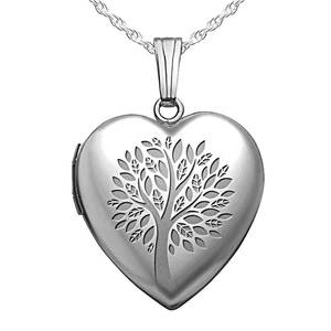 Sterling Silver   Family Tree   Heart Photo Locket