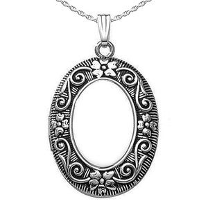 Sterling Silver  Antique  Oval Photo Locket