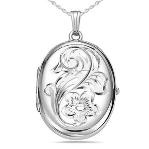 Sterling Silver Oval Four Photo Locket