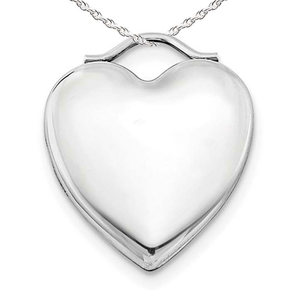 Sterling Silver Classic Heart Photo Locket with Bar