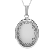 Floral Oval Photo Locket
