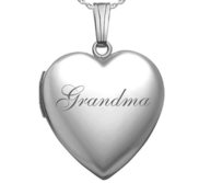Sterling Silver Grandma Sweetheart Photo Locket