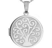 Sterling Silver Tree of Life Round Photo Locket