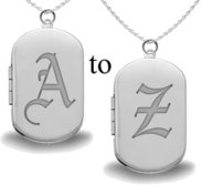 Old English Initial Dog Tag Photo Locket