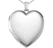 Sterling Silver Large Heart Photo Locket