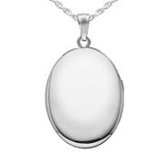 Sterling Silver Plain Small Oval Photo Locket