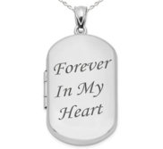 Sterling Silver Forever In My Heart Dog Tag Photo Locket