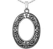 Sterling Silver  Antique  Oval Photo Locket