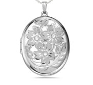 Sterling Silver Large Oval Photo Locket