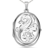 Sterling Silver Oval Four Photo Locket