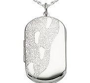 Foot Prints Dog Tag Photo Locket