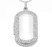 Greek Key Dog Tag Photo Locket