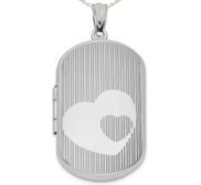 Heart Swirl Dog Tag Photo Locket