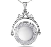 Swivel   Spinner Round Photo Locket