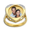 Gold Heart Photo Ring With Diamonds