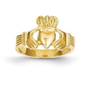 Unisex 14K Polished Claddagh Ring