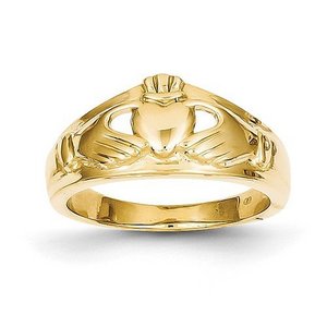 14K Polished Ladies Claddagh Ring