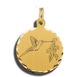 Hummingbird Charm Black   White