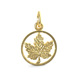 Ringed Maple Leaf Charm