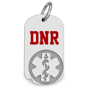 Stainless Steel Do Not Resuscitate Dog Tag Pendant