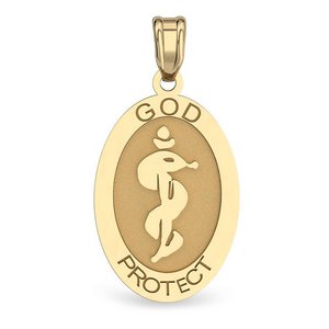 14k Yellow Gold  God Protect  Charm or Pendant