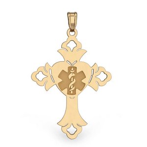 14k Gold Filled Medical ID Cross Charm or Pendant