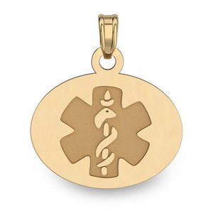 14k Gold Filled Medical ID Oval Charm or Pendant