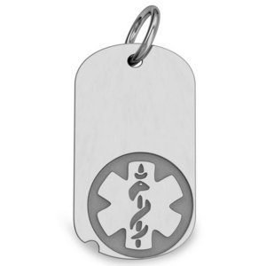 Stainless Steel Medical ID Dog Tag Pendant