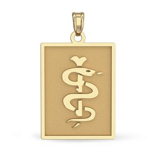 14k Yellow Gold Medical ID Rectangle Charm or Pendant