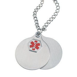 Stainless Steel Medical ID Round Tags with Chain