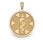 14k Gold Filled Medical ID Round Charm or Pendant