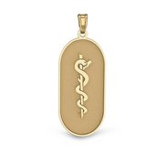 14k Yellow Gold Medical ID Pill Shaped Charm or Pendant