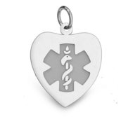 PicturesOnGold.com Sterling Silver Round Diabetic Medical ID Charm or Pendant W/Red 1 Inch X 1 Inch PicturesOnGold.com Sterling Silver Round Diabetic Medical ID Charm or Pendant W/Red 1 Inch X 1 Inch