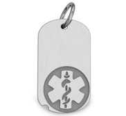 PicturesOnGold.com Sterling Silver RN Medical ID Charm or Pendant W/Red Enamel 1-1/4 Inch X 1-1/4 Inch