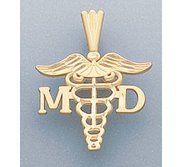 14k Yellow Gold M D  Charm or Pendant