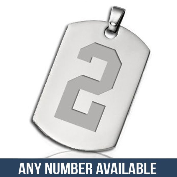 Stainless Steel Deep Engraved Sports Number XL Dog Tag Pendant PG79266