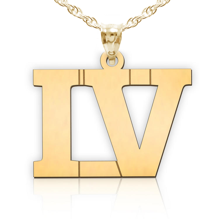 INT-C 14K Gold Initial Letter C Pendant Charm Initial Pendant Necklace