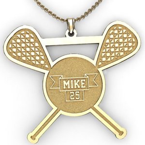 Personalized Lacrosse Pendant with Name   Number